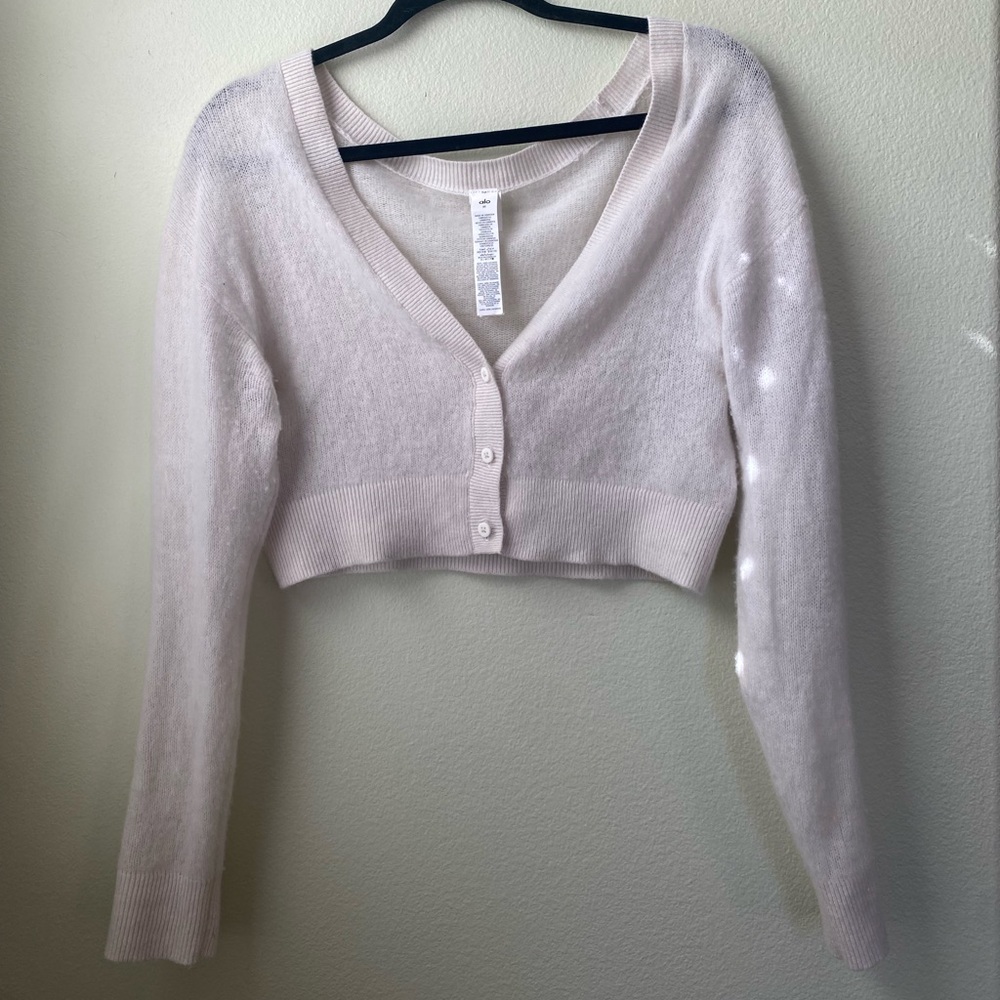 ALO Yoga Cashmere Cream Cardigan Sweater